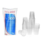 Dealmed Disposable Clear Plastic Cups, 3 Oz, 100 Ct, 25/Cs, 2500PK 781033